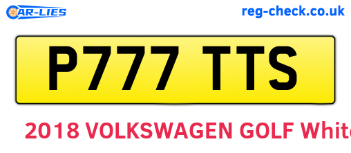 P777TTS are the vehicle registration plates.