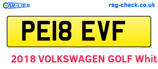 PE18EVF are the vehicle registration plates.