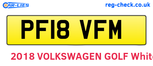 PF18VFM are the vehicle registration plates.