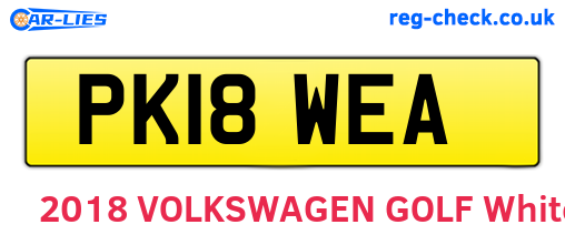 PK18WEA are the vehicle registration plates.