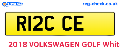 R12CCE are the vehicle registration plates.