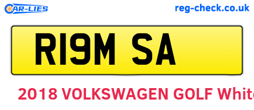 R19MSA are the vehicle registration plates.