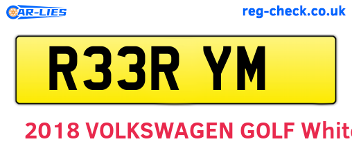 R33RYM are the vehicle registration plates.