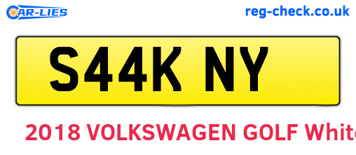 S44KNY are the vehicle registration plates.
