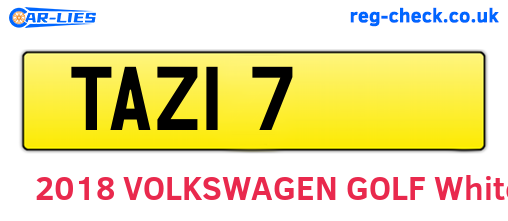 TAZ17 are the vehicle registration plates.
