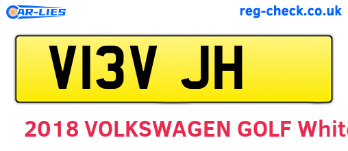 V13VJH are the vehicle registration plates.