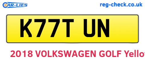 K77TUN are the vehicle registration plates.
