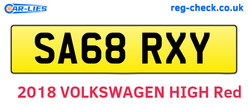 SA68RXY are the vehicle registration plates.