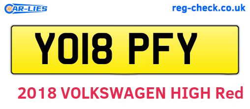 YO18PFY are the vehicle registration plates.