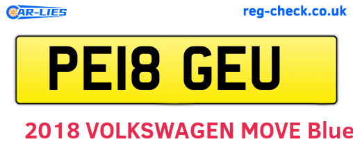 PE18GEU are the vehicle registration plates.