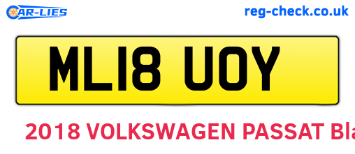 ML18UOY are the vehicle registration plates.