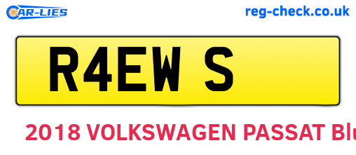 R4EWS are the vehicle registration plates.