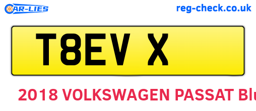 T8EVX are the vehicle registration plates.