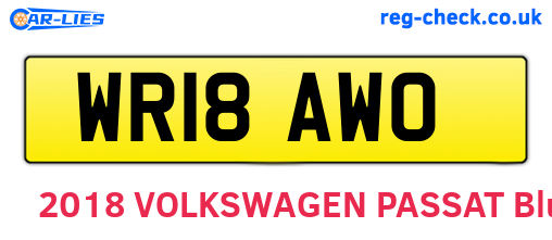 WR18AWO are the vehicle registration plates.