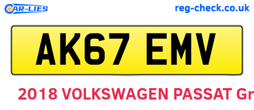 AK67EMV are the vehicle registration plates.