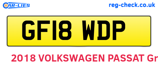 GF18WDP are the vehicle registration plates.
