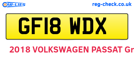 GF18WDX are the vehicle registration plates.