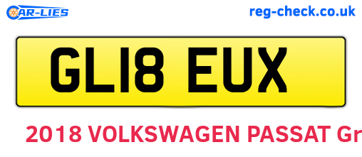 GL18EUX are the vehicle registration plates.