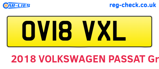 OV18VXL are the vehicle registration plates.