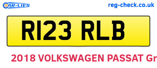 R123RLB are the vehicle registration plates.