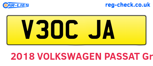 V30CJA are the vehicle registration plates.