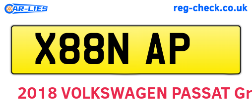 X88NAP are the vehicle registration plates.