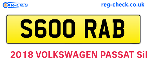 S600RAB are the vehicle registration plates.