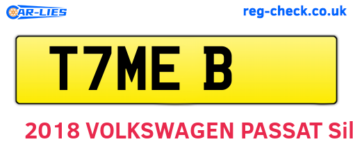 T7MEB are the vehicle registration plates.