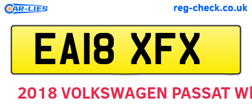 EA18XFX are the vehicle registration plates.