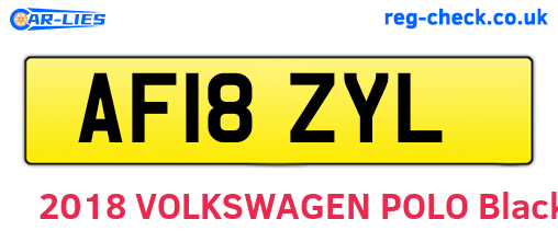 AF18ZYL are the vehicle registration plates.
