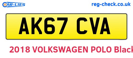 AK67CVA are the vehicle registration plates.