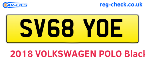 SV68YOE are the vehicle registration plates.
