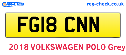 FG18CNN are the vehicle registration plates.