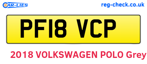 PF18VCP are the vehicle registration plates.