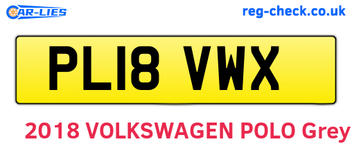 PL18VWX are the vehicle registration plates.