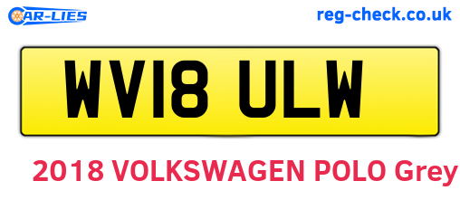 WV18ULW are the vehicle registration plates.