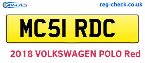 MC51RDC are the vehicle registration plates.