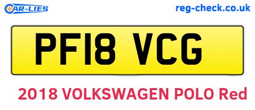 PF18VCG are the vehicle registration plates.