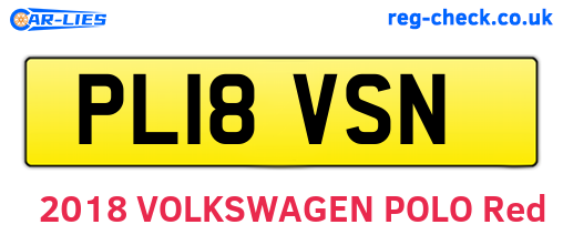 PL18VSN are the vehicle registration plates.