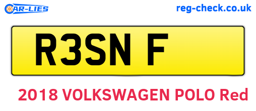 R3SNF are the vehicle registration plates.