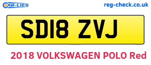 SD18ZVJ are the vehicle registration plates.