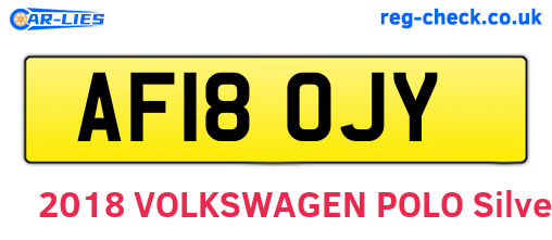 AF18OJY are the vehicle registration plates.