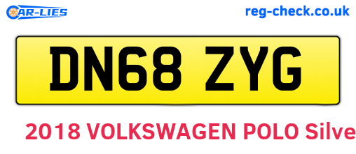 DN68ZYG are the vehicle registration plates.