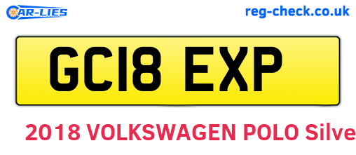 GC18EXP are the vehicle registration plates.