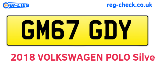 GM67GDY are the vehicle registration plates.
