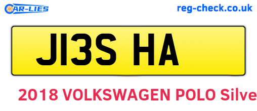 J13SHA are the vehicle registration plates.