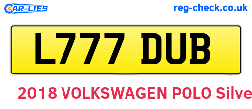 L777DUB are the vehicle registration plates.