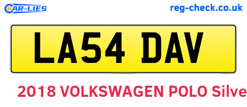 LA54DAV are the vehicle registration plates.
