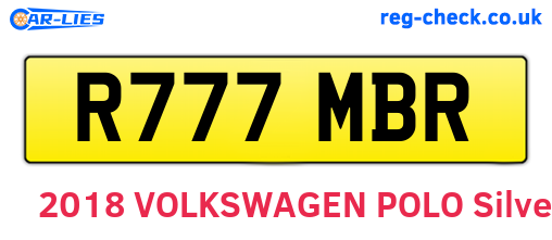 R777MBR are the vehicle registration plates.