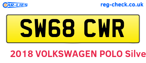 SW68CWR are the vehicle registration plates.